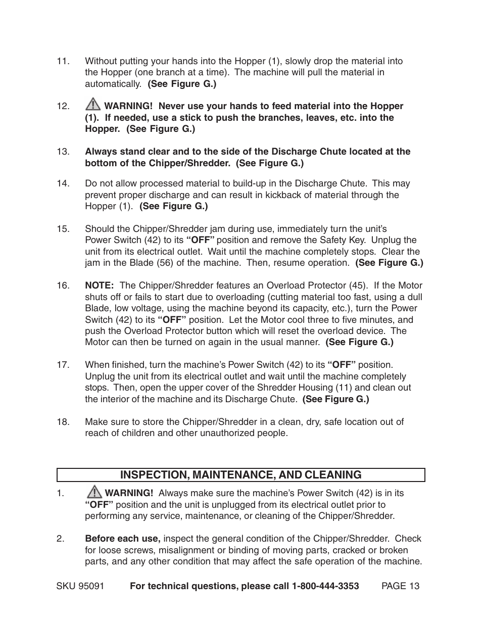 Harbor Freight Tools 95091 User Manual | Page 13 / 18