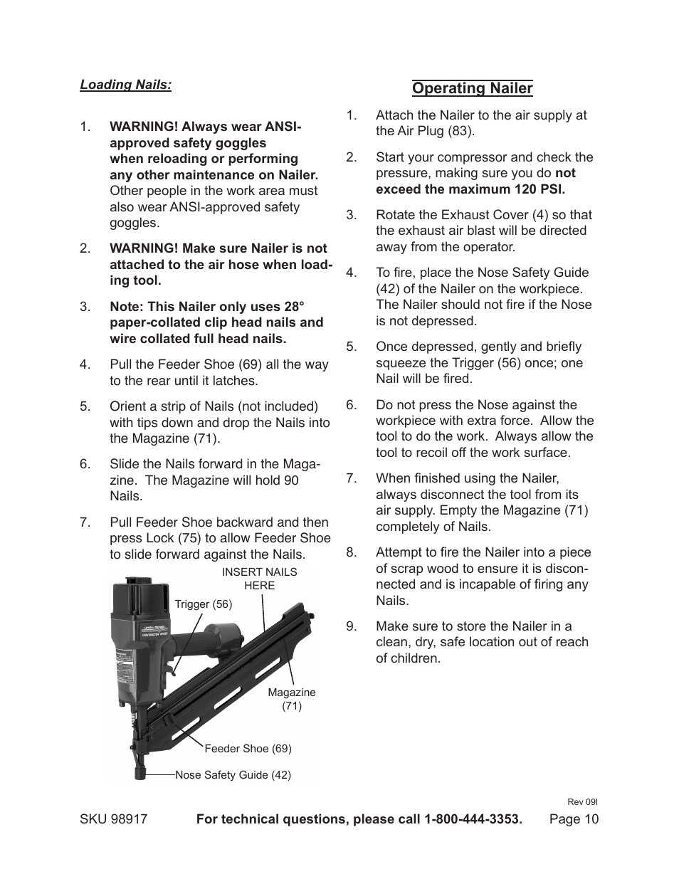 Harbor Freight Tools 98917 User Manual | Page 10 / 16