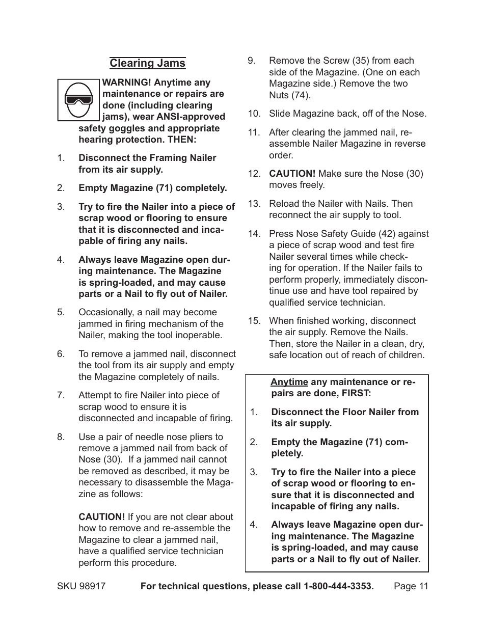 Harbor Freight Tools 98917 User Manual | Page 11 / 16