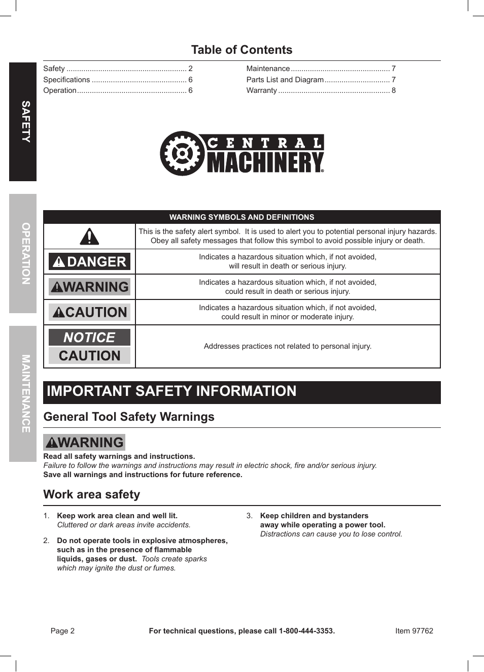 Harbor Freight Tools 8" Portable Ventilator 97762 User Manual | Page 2 / 8