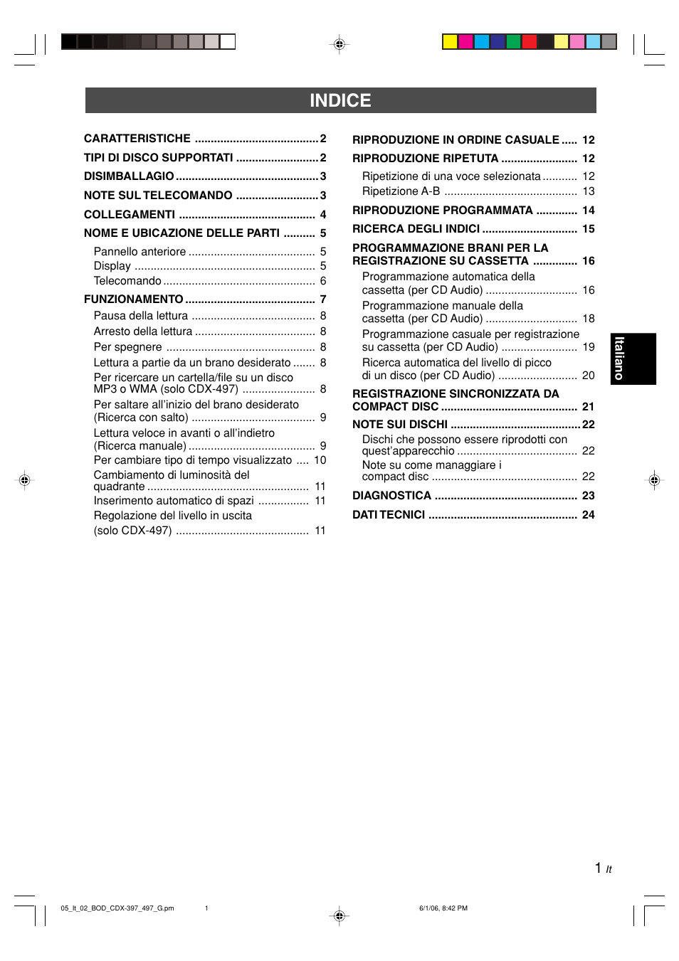 Indice | Yamaha CDX-497 User Manual | Page 103 / 228