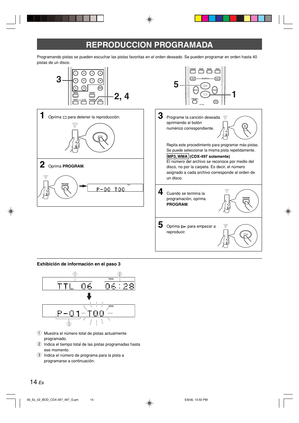 Reproduccion programada | Yamaha CDX-497 User Manual | Page 141 / 228