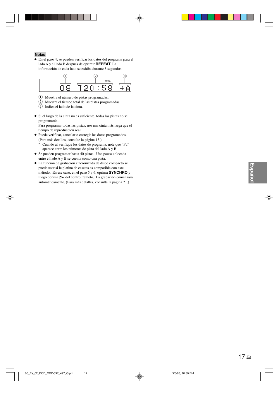 Español | Yamaha CDX-497 User Manual | Page 144 / 228