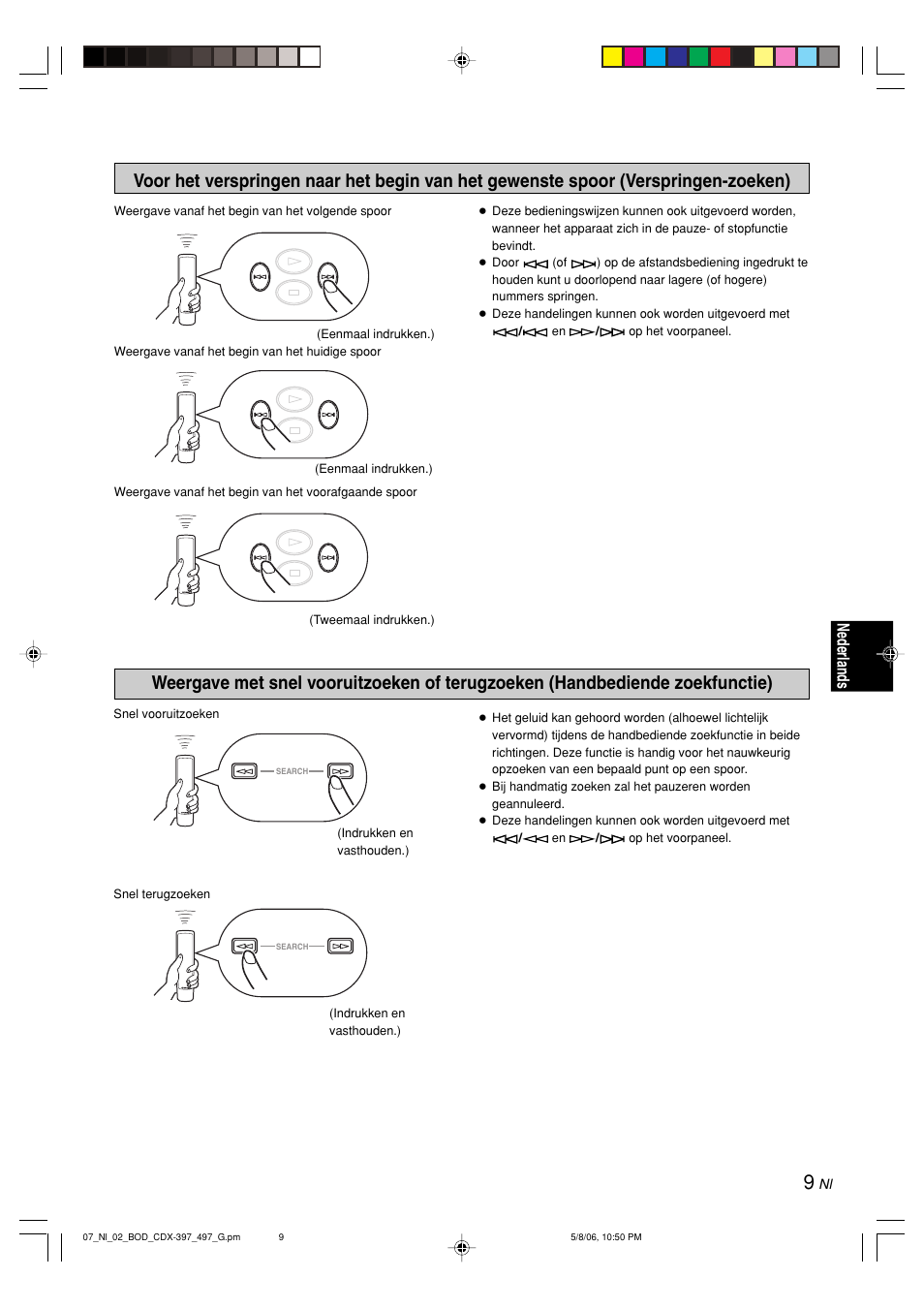 English, Nederlands | Yamaha CDX-497 User Manual | Page 161 / 228