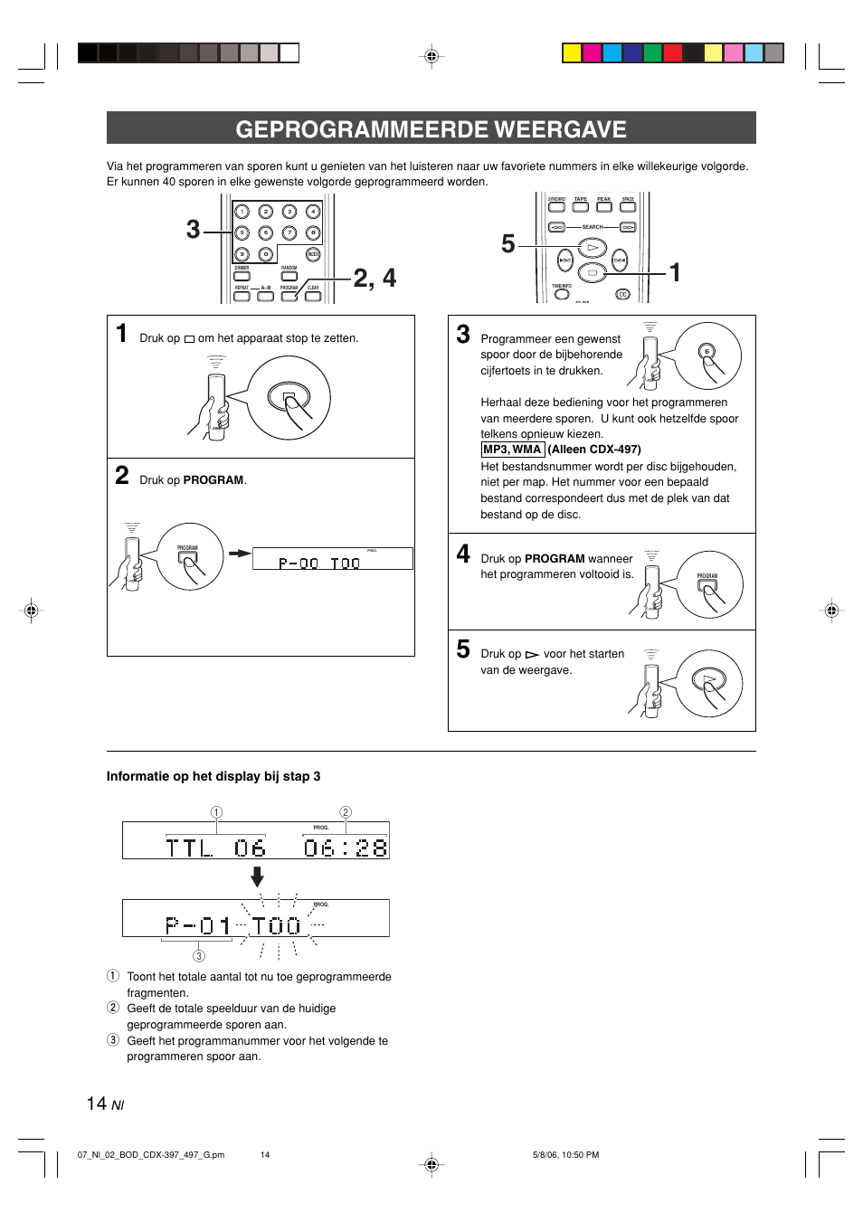 Geprogrammeerde weergave | Yamaha CDX-497 User Manual | Page 166 / 228