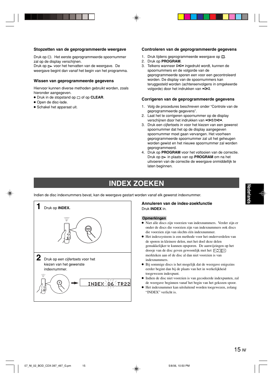 Index zoeken, English, Nederlands | Yamaha CDX-497 User Manual | Page 167 / 228