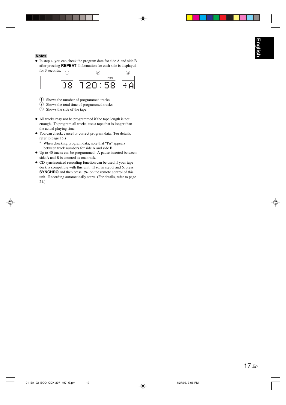 English | Yamaha CDX-497 User Manual | Page 19 / 228