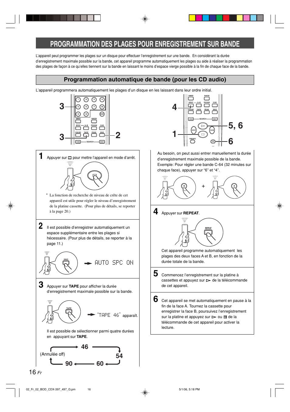 Tape 46 | Yamaha CDX-497 User Manual | Page 43 / 228