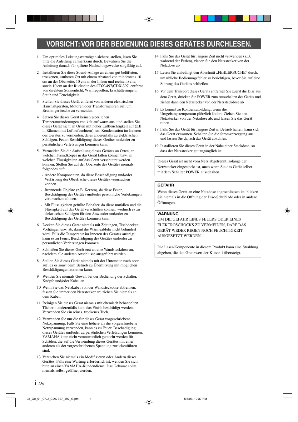 Deutsch, Deutsc h | Yamaha CDX-497 User Manual | Page 52 / 228