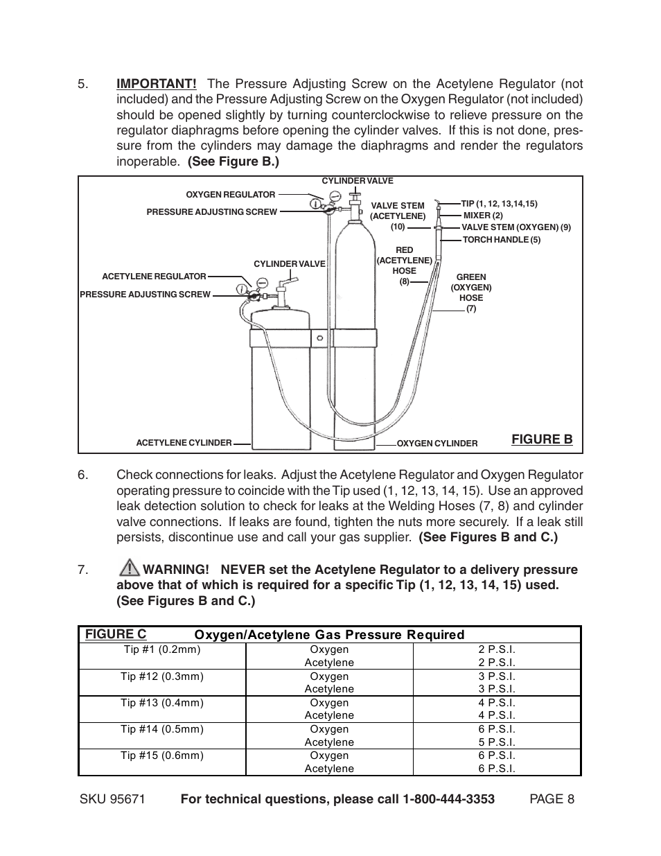 Figure b figure c | Harbor Freight Tools Chicago Electric Welding Torch Mini-Kit 95671 User Manual | Page 8 / 11