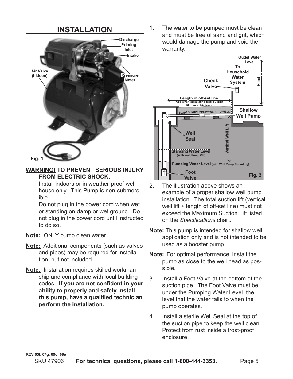 Installation | Harbor Freight Tools 47906 User Manual | Page 5 / 13