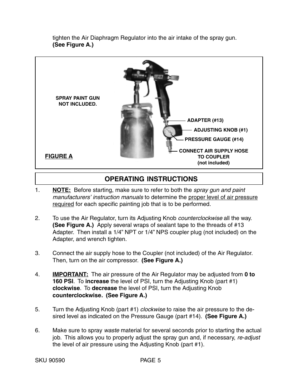 Harbor Freight Tools CENTRAL PNEUMATIC 90590 User Manual | Page 5 / 7