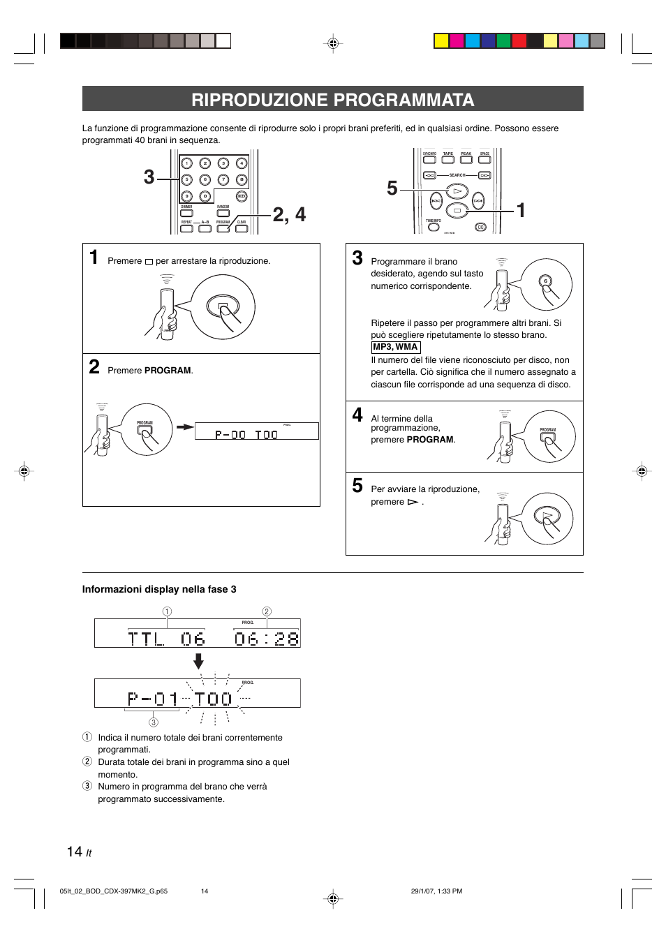 Riproduzione programmata | Yamaha CDX-397MK2 User Manual | Page 116 / 228