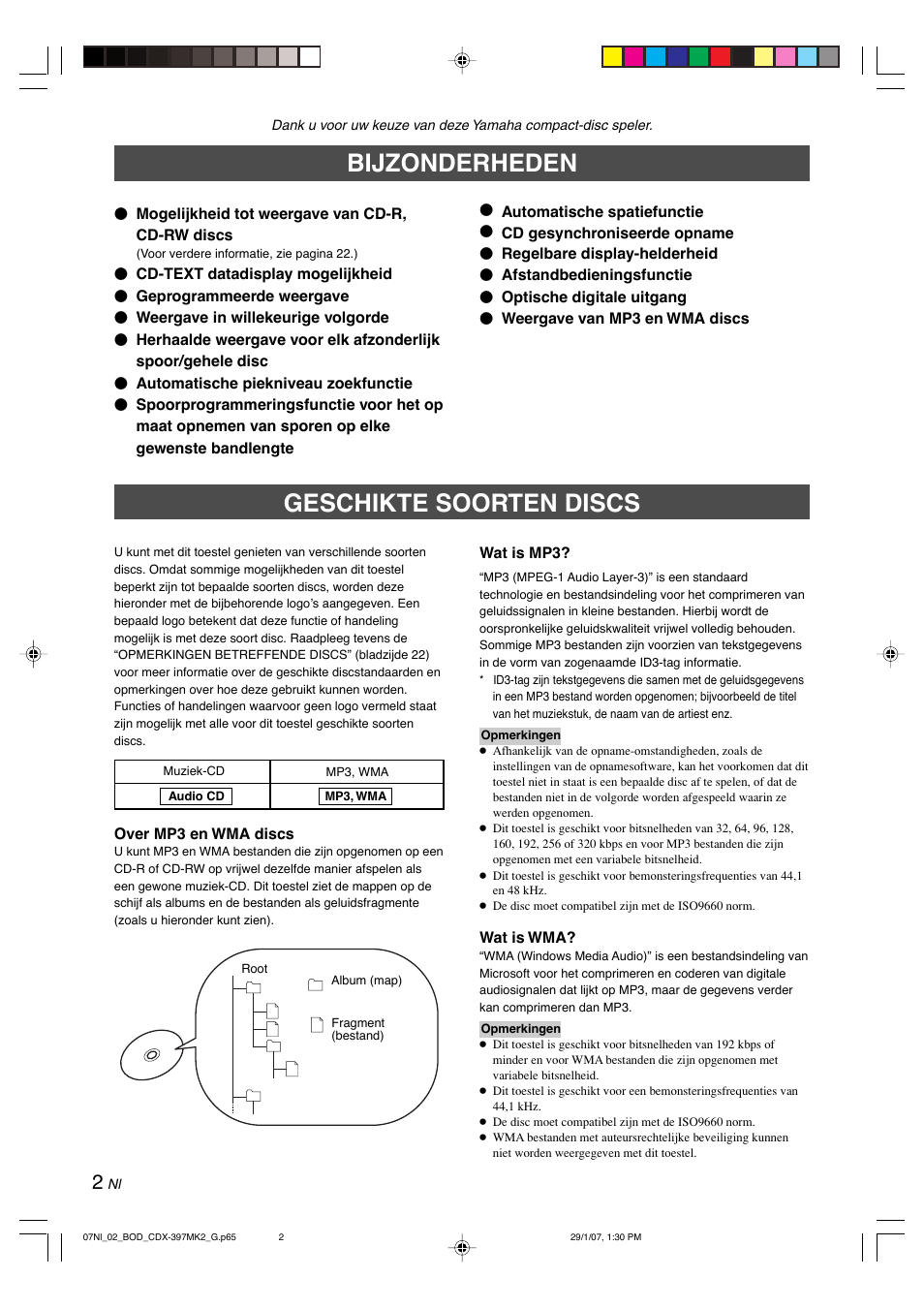 Bijzonderheden, Geschikte soorten discs | Yamaha CDX-397MK2 User Manual | Page 154 / 228