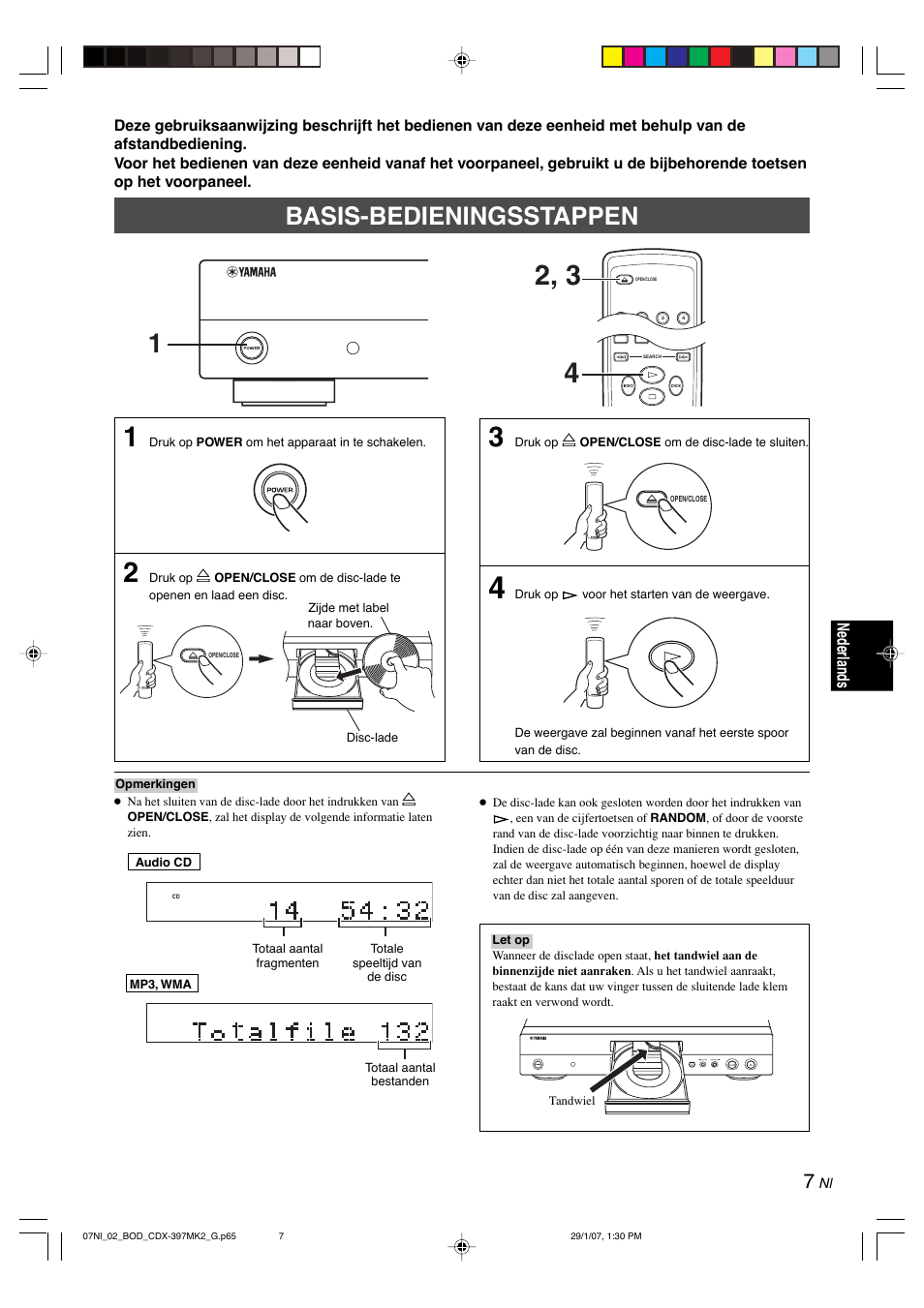 Basis-bedieningsstappen, English, Nederlands | Yamaha CDX-397MK2 User Manual | Page 159 / 228