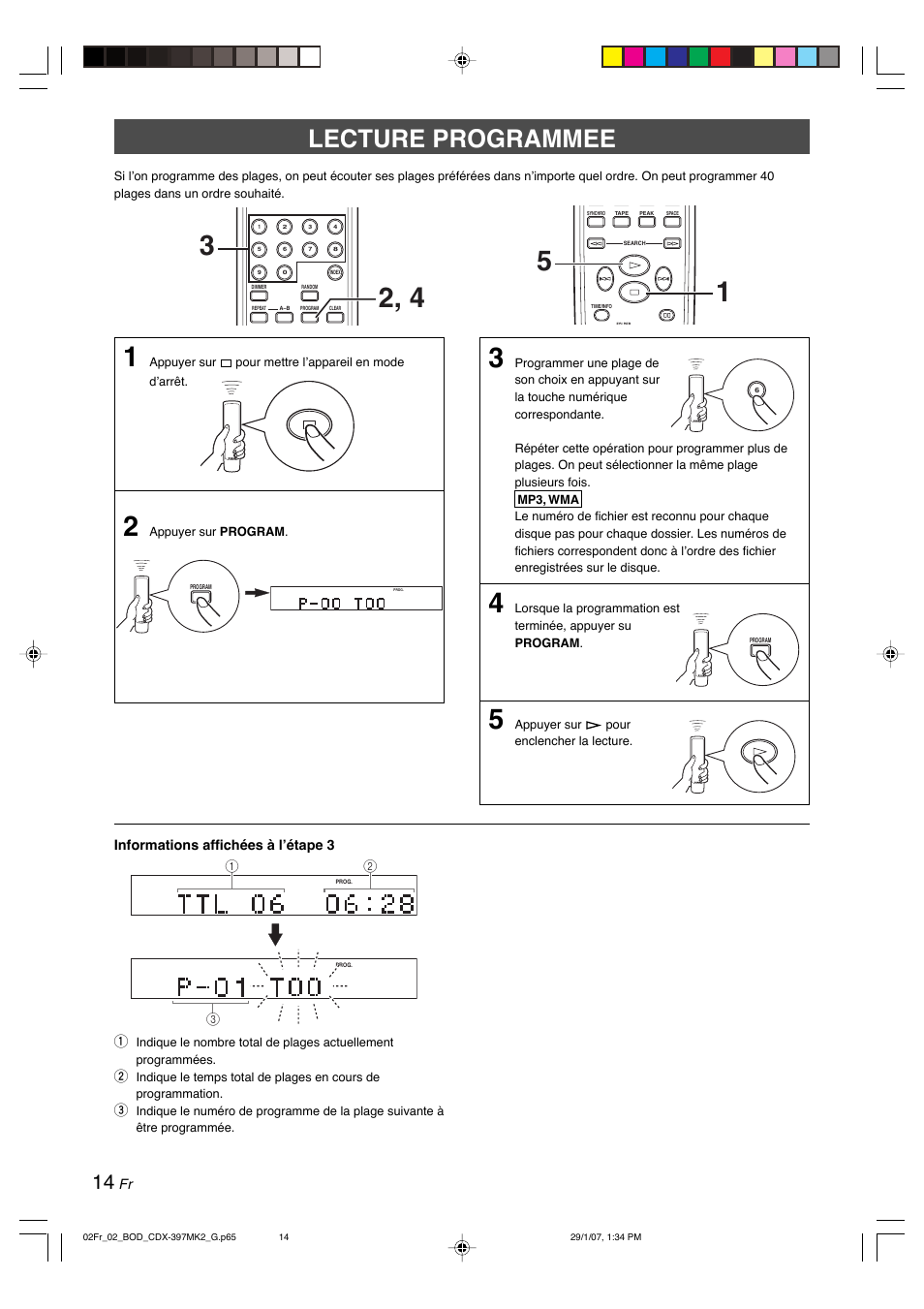 Lecture programmee | Yamaha CDX-397MK2 User Manual | Page 41 / 228