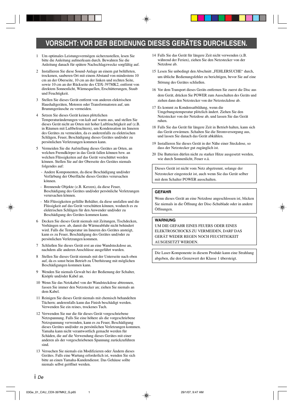 Deutsch, Deutsc h | Yamaha CDX-397MK2 User Manual | Page 52 / 228
