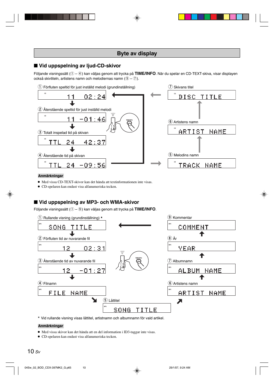 Byte av display | Yamaha CDX-397MK2 User Manual | Page 87 / 228