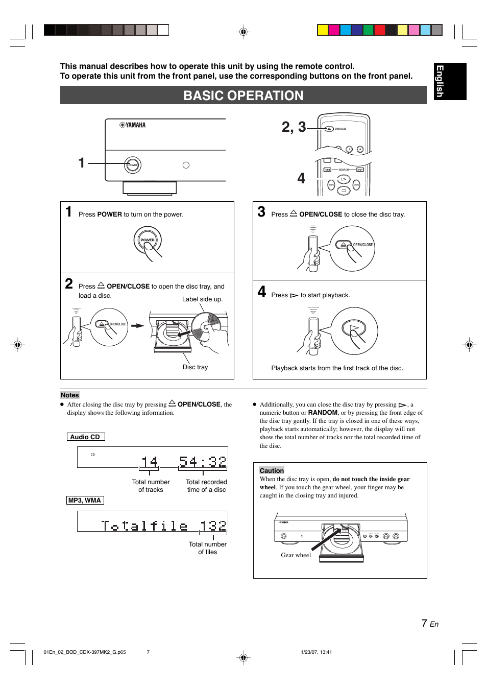 Basic operation, English | Yamaha CDX-397MK2 User Manual | Page 9 / 228