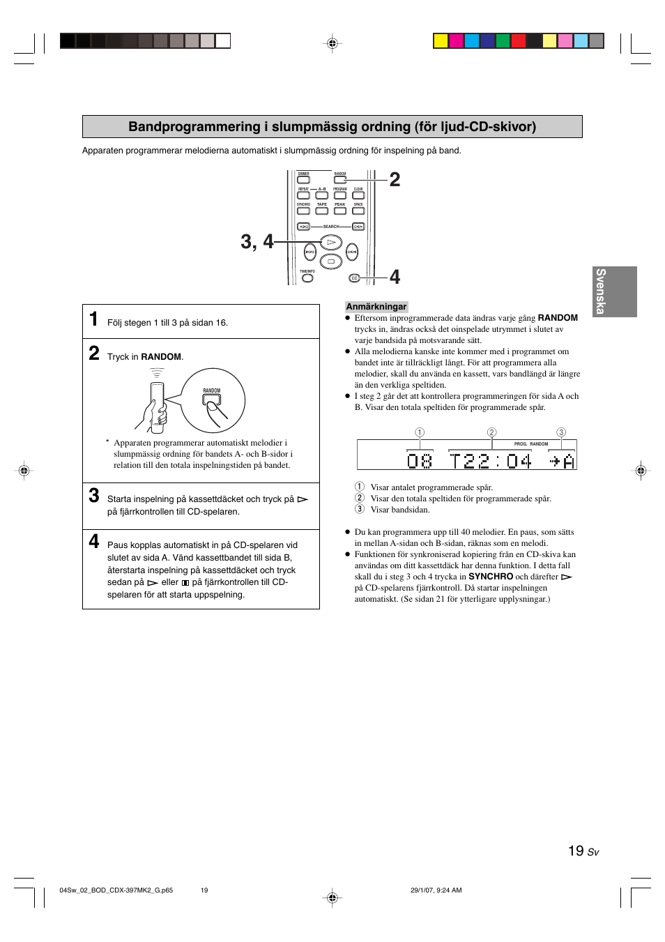 Svenska | Yamaha CDX-397MK2 User Manual | Page 96 / 228