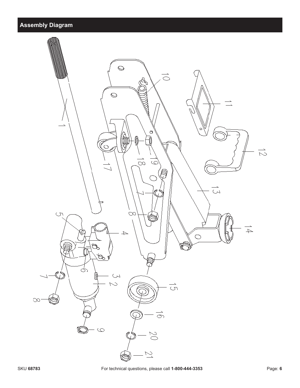 Harbor Freight Tools 2-Ton Compact Floor Jack 68783 User Manual | Page 7 / 8