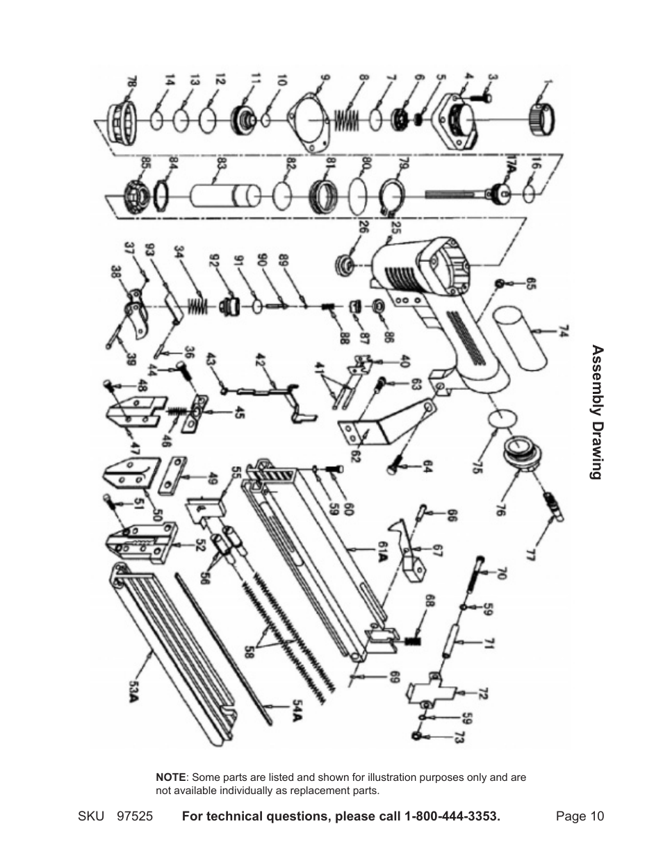 Harbor Freight Tools Central Pneumatic AIr Nailer/Stapler 2-in-1 Kit 97525 User Manual | Page 10 / 11