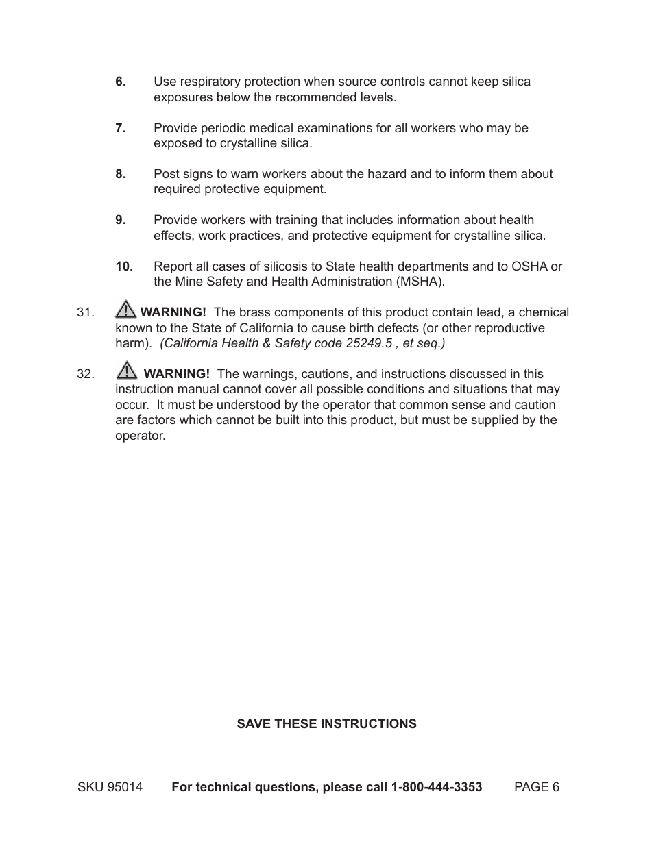 Harbor Freight Tools 95014 User Manual | Page 6 / 17