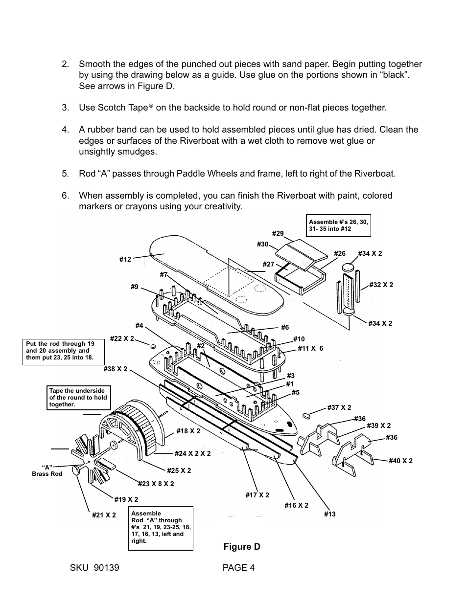 Harbor Freight Tools River Boat Wooden Model 90139 User Manual | Page 4 / 5