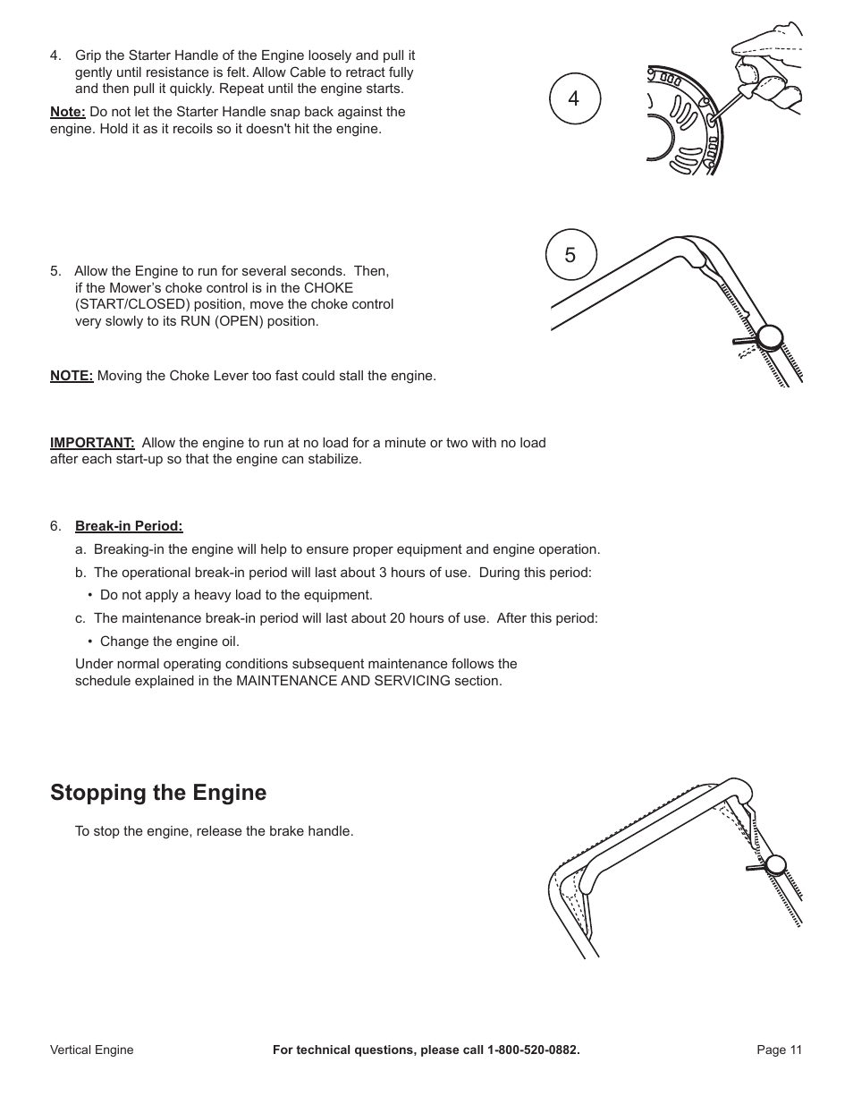 Stopping the engine | Harbor Freight Tools 68122 User Manual | Page 11 / 24