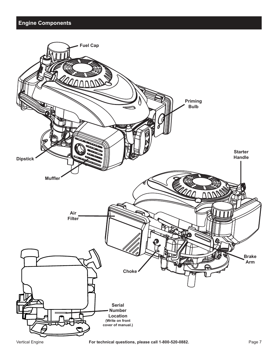 Engine components | Harbor Freight Tools 68122 User Manual | Page 7 / 24