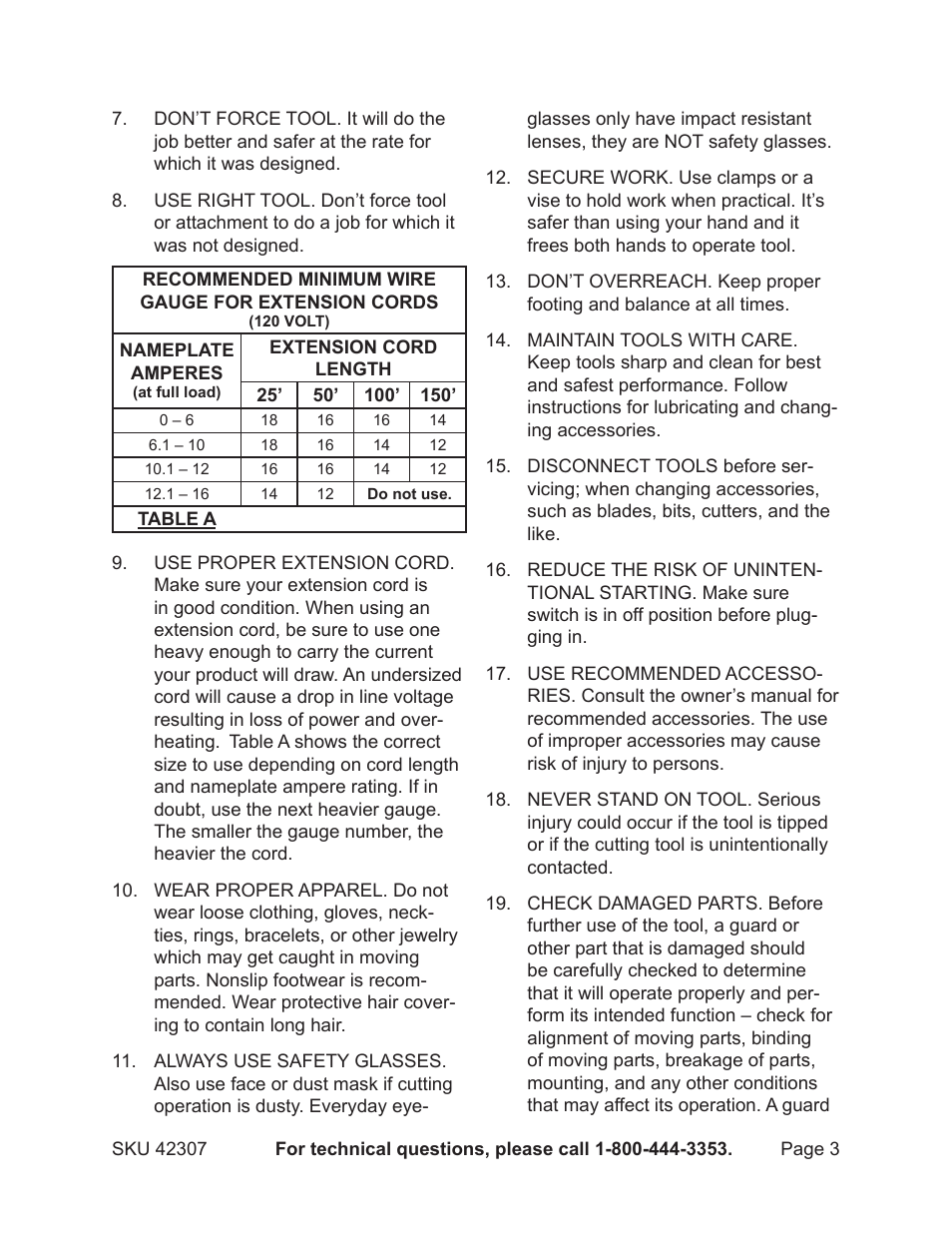 Harbor Freight Tools 42307 User Manual | Page 3 / 12