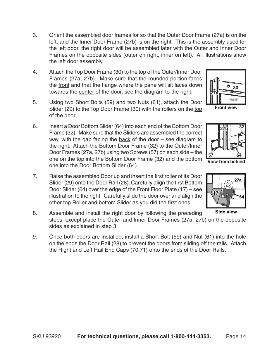 Harbor Freight Tools One Stop Gardens 8' x 10' Greenhouse with Two Vents 93920 User Manual | Page 14 / 19