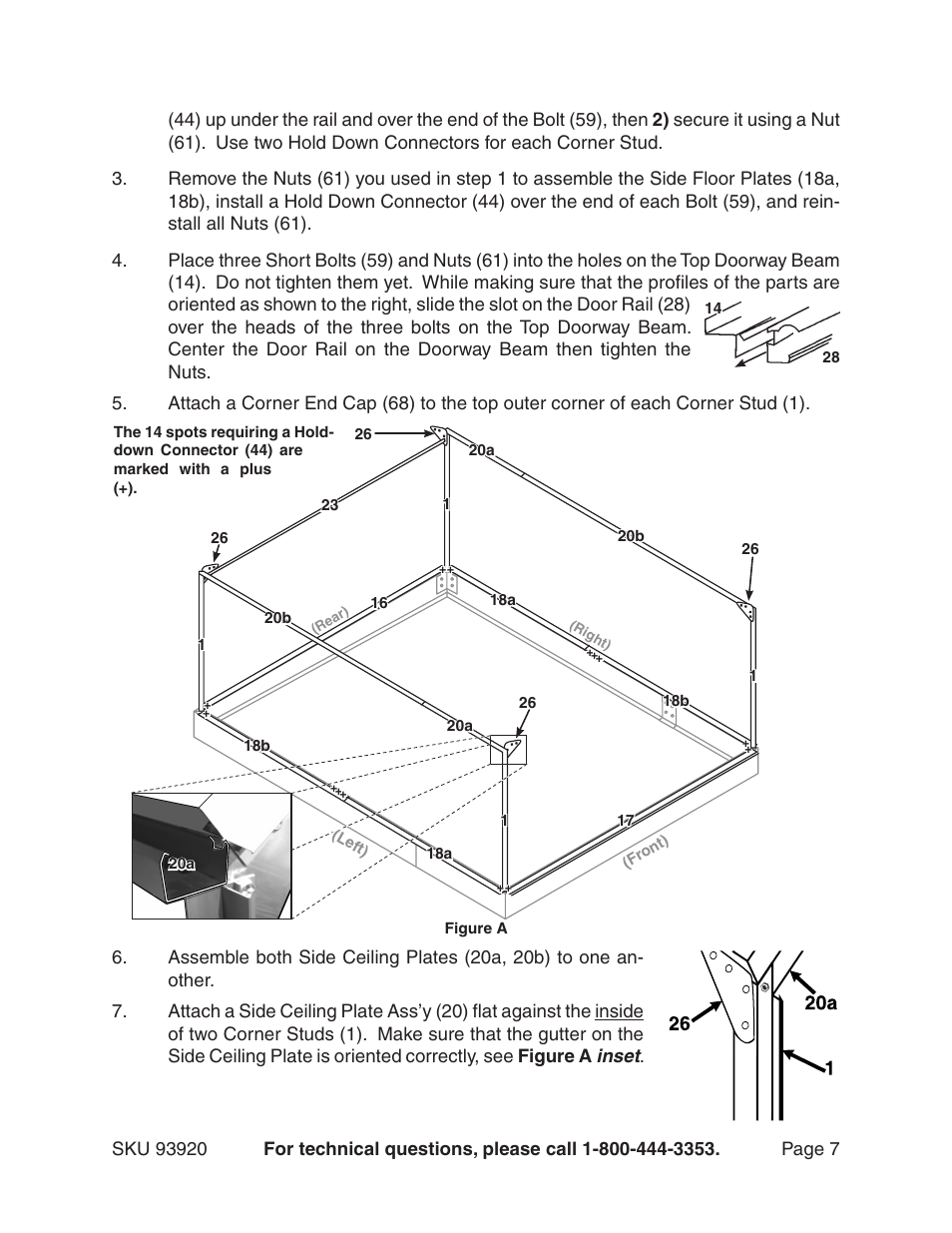 Harbor Freight Tools One Stop Gardens 8' x 10' Greenhouse with Two Vents 93920 User Manual | Page 7 / 19