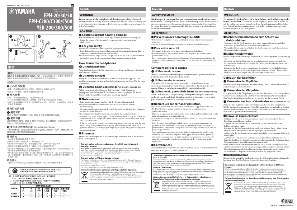 Yamaha EPH20 User Manual | 2 pages