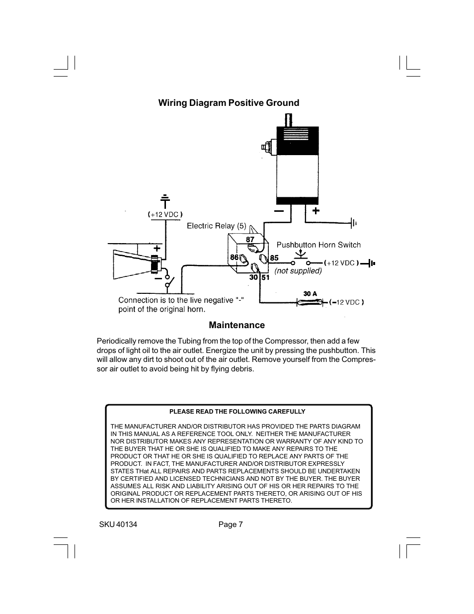 Harbor Freight Tools 40134 User Manual | Page 7 / 7