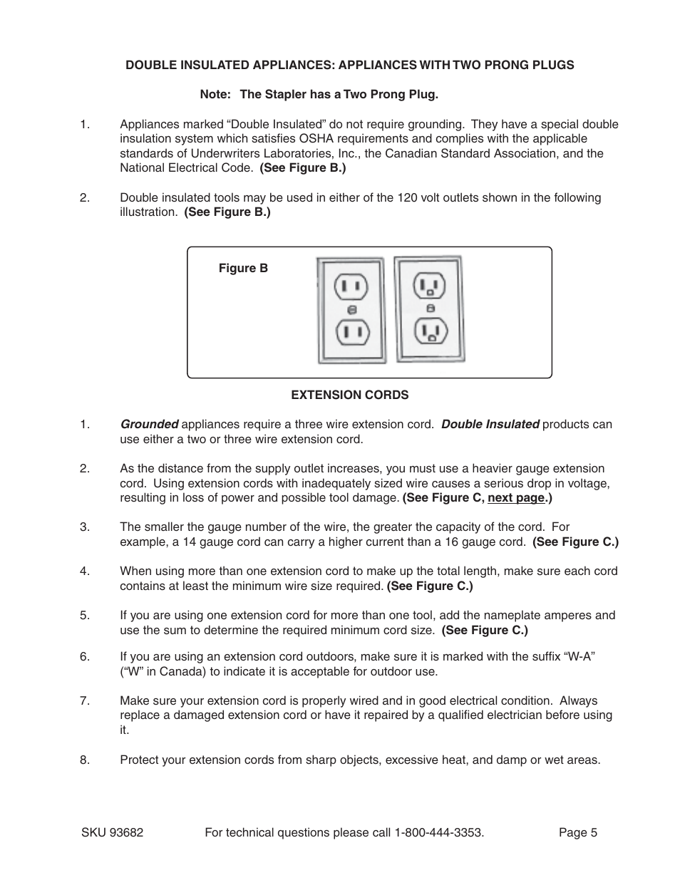 Harbor Freight Tools ELECTRIC STAPLER 93682 User Manual | Page 5 / 8