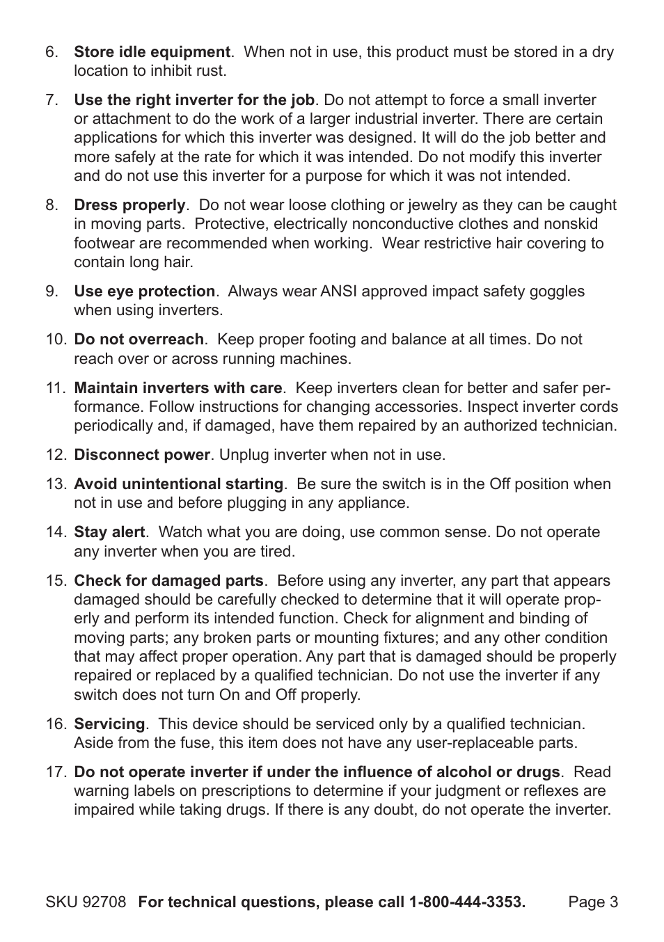 Harbor Freight Tools 92708 User Manual | Page 3 / 7