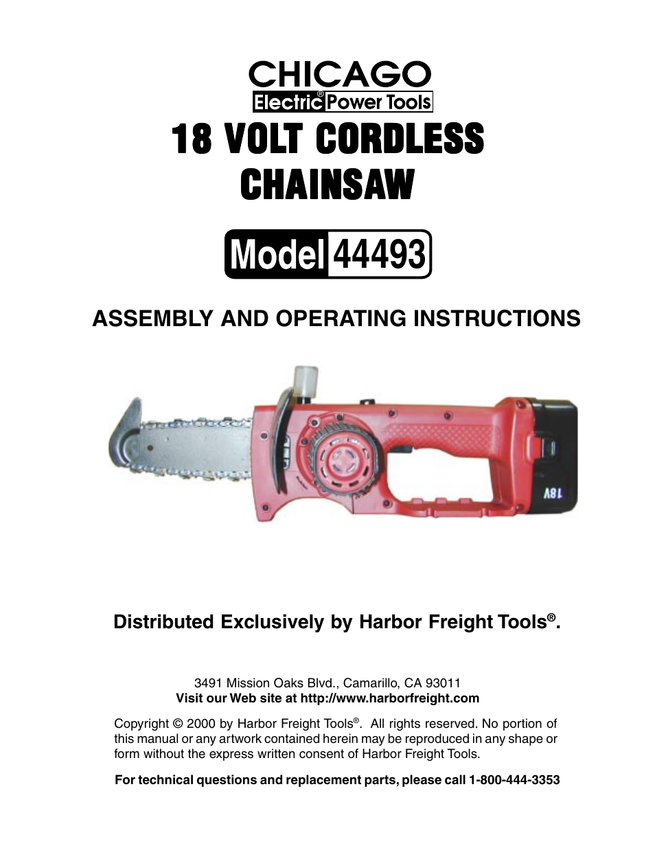 Harbor Freight Tools 44493 User Manual | 8 pages