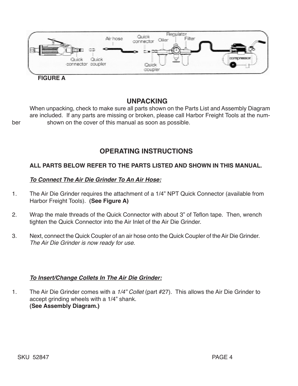 Harbor Freight Tools 52847 User Manual | Page 4 / 7