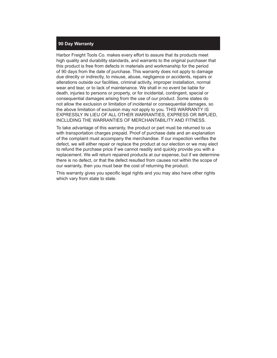 Harbor Freight Tools 52847 User Manual | Page 7 / 7