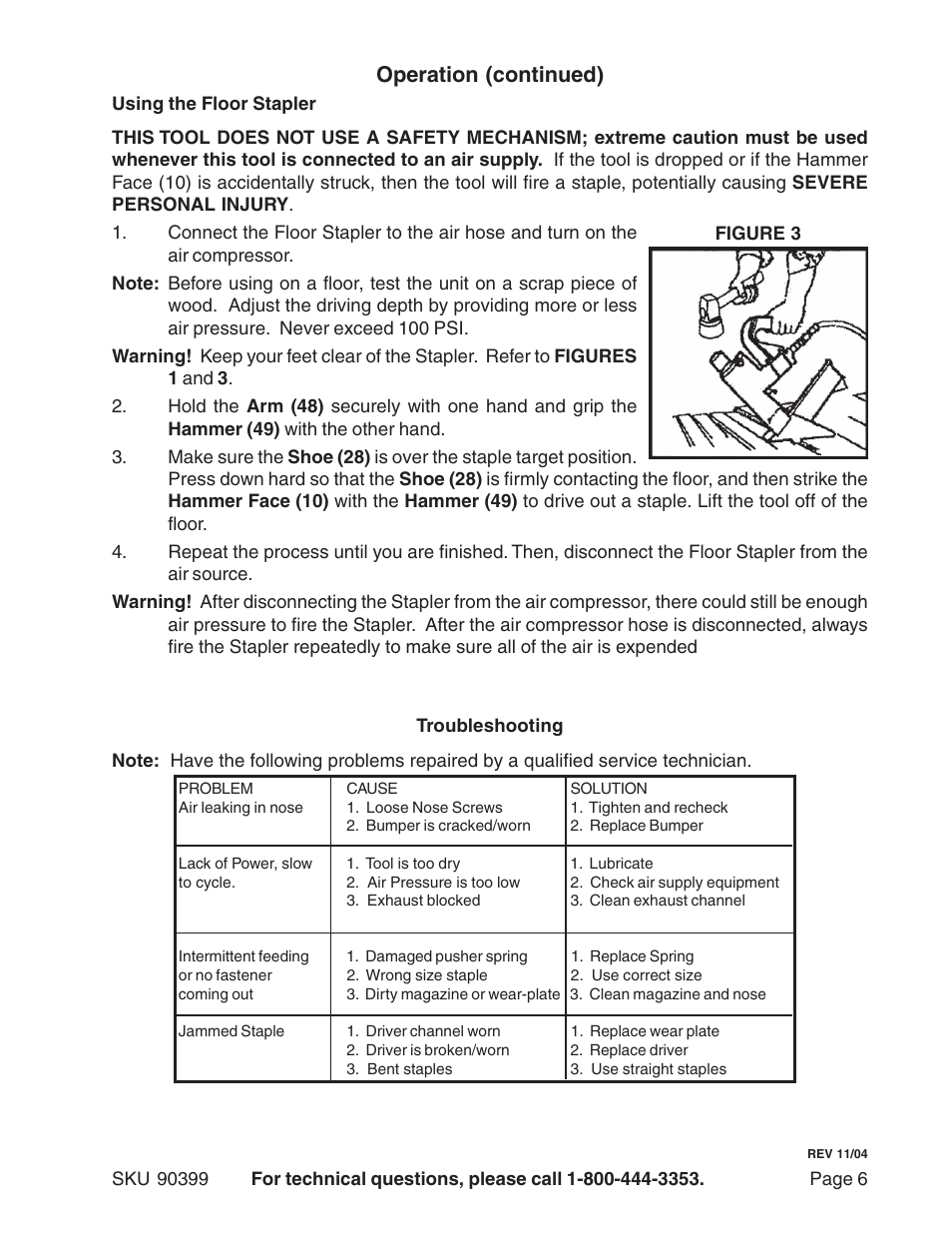 Operation (continued) | Harbor Freight Tools 90399 User Manual | Page 6 / 9