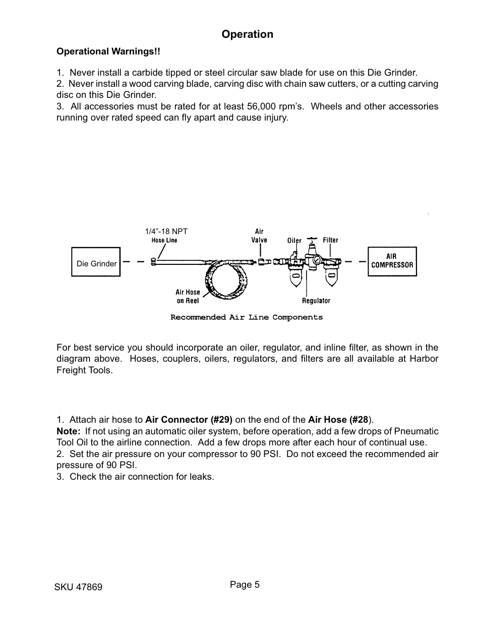 Harbor Freight Tools 47869 User Manual | Page 5 / 8