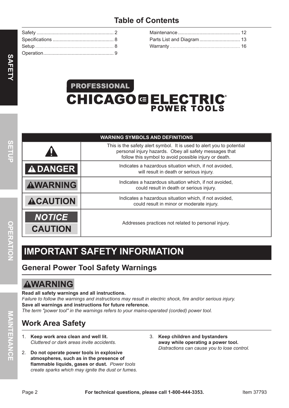 Harbor Freight Tools 37793 User Manual | Page 2 / 16