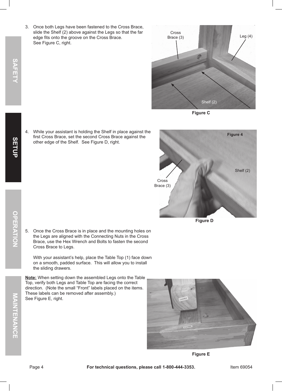 Harbor Freight Tools Windsor Design 60" Workbench 69054 User Manual | Page 4 / 12