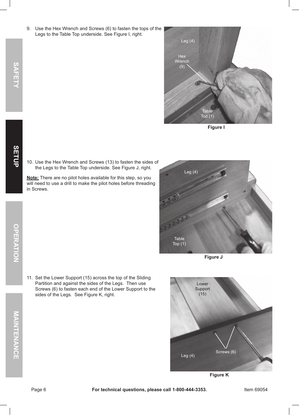 Harbor Freight Tools Windsor Design 60" Workbench 69054 User Manual | Page 6 / 12