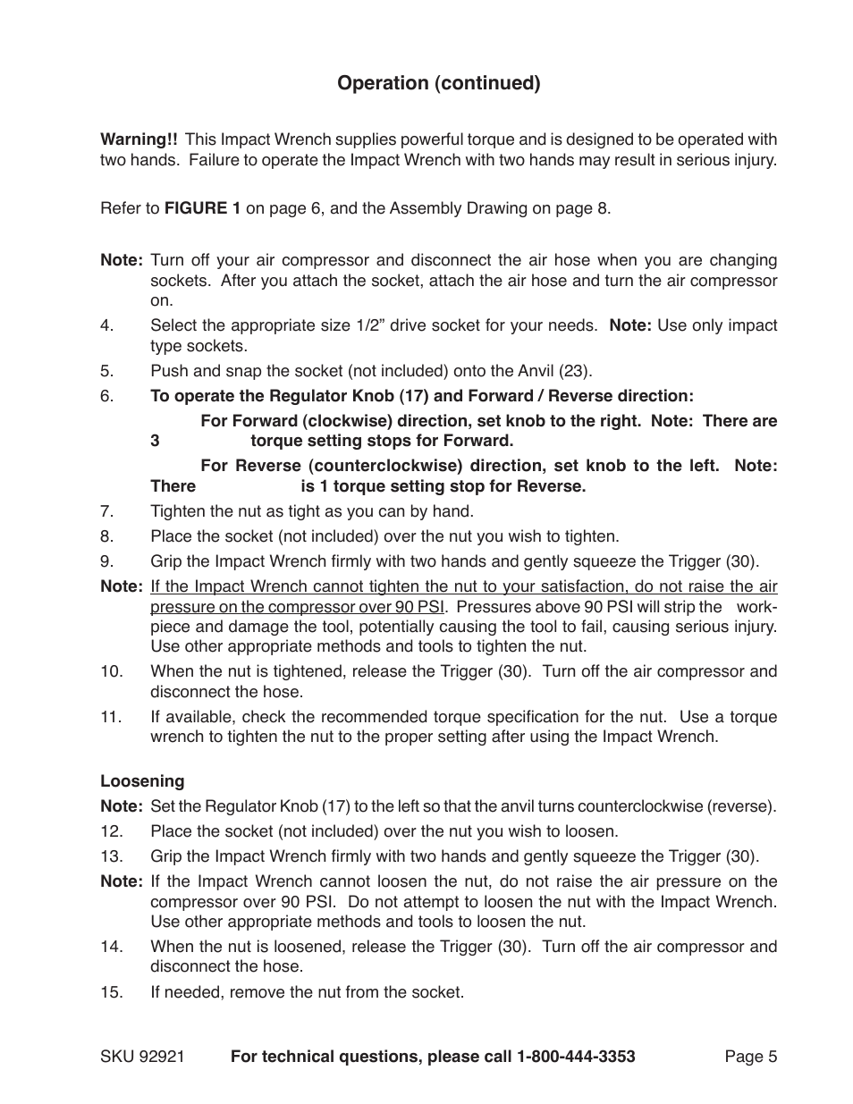 Harbor Freight Tools 92921 User Manual | Page 5 / 8