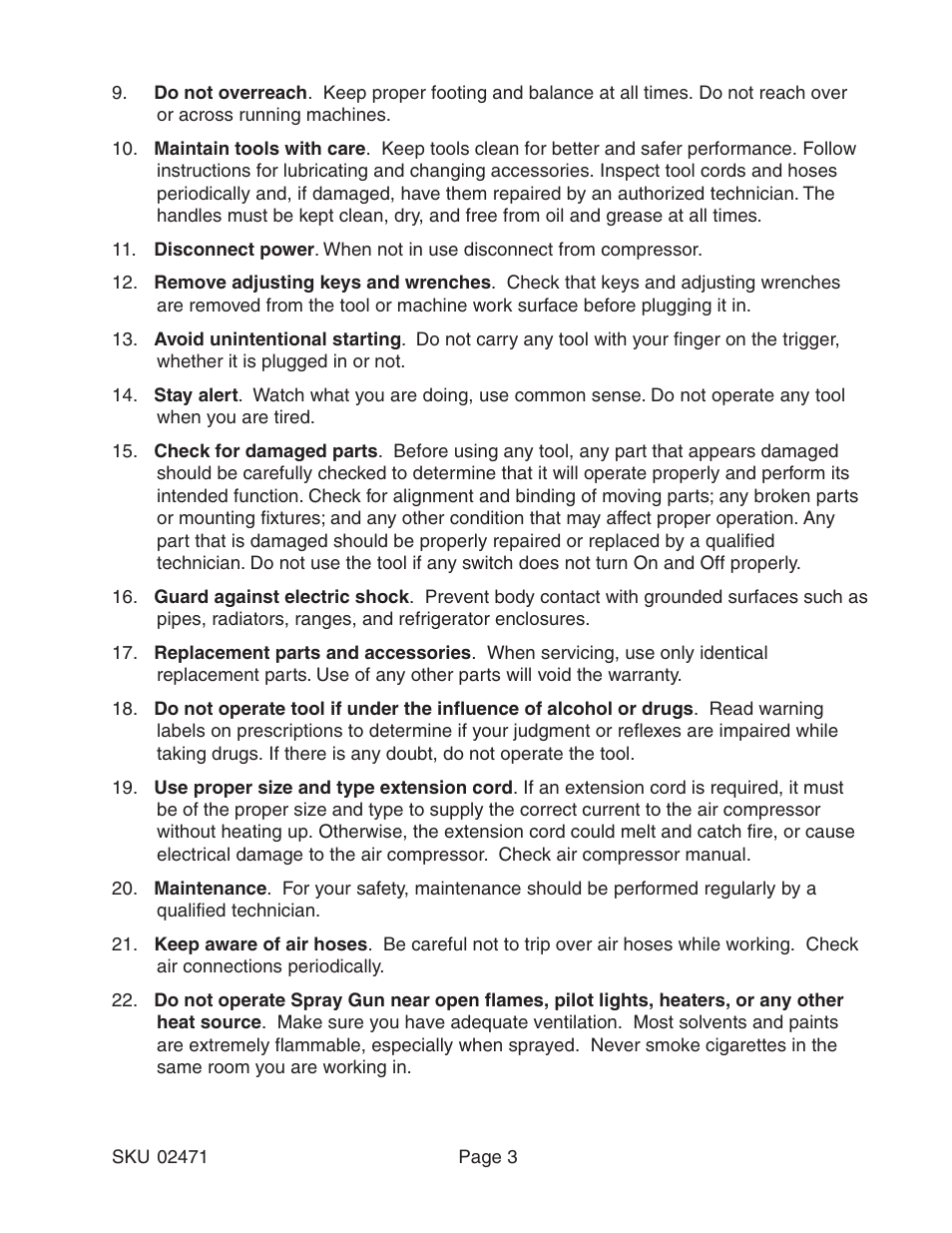 Harbor Freight Tools 02471 User Manual | Page 3 / 9