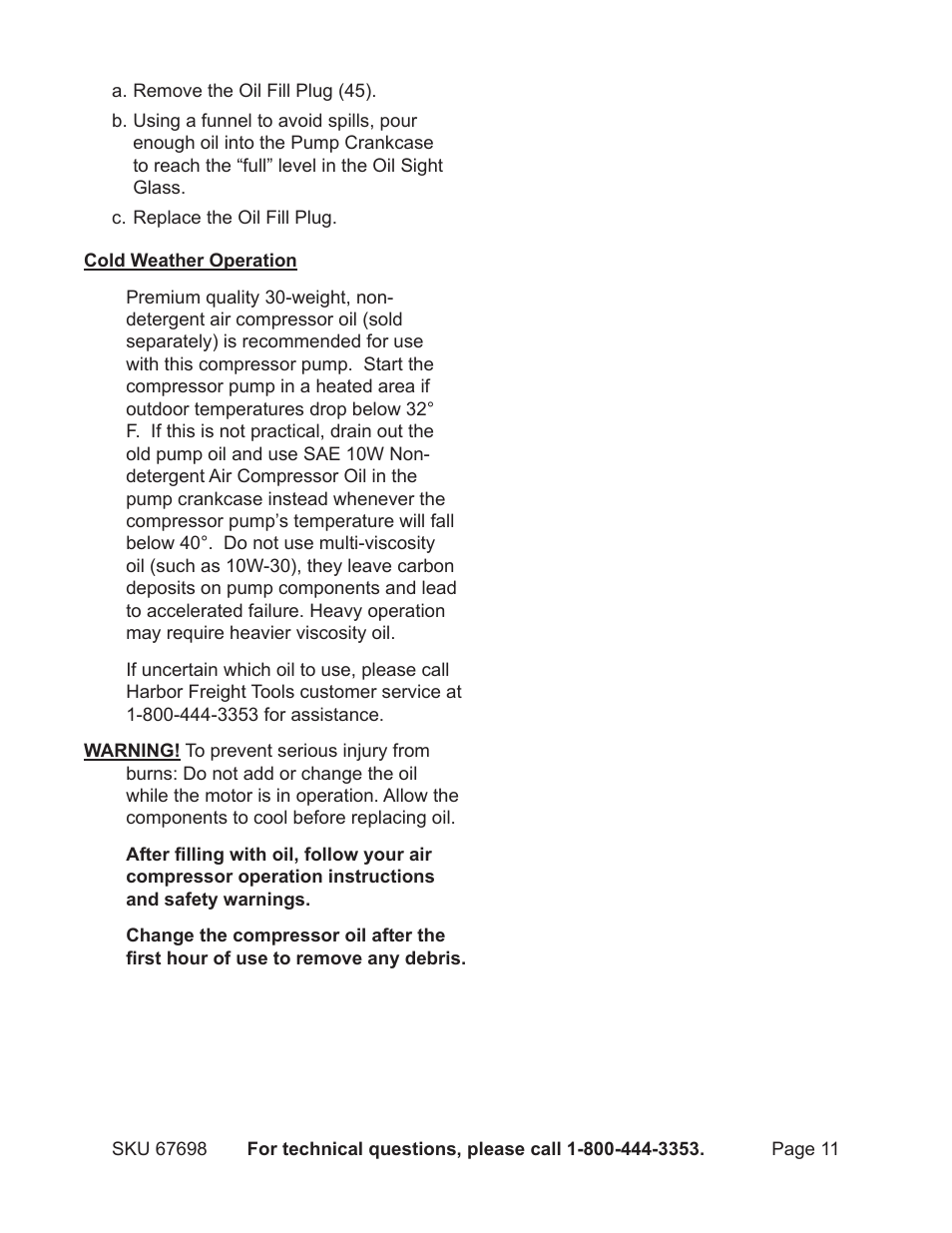 Harbor Freight Tools 67698 User Manual | Page 11 / 16