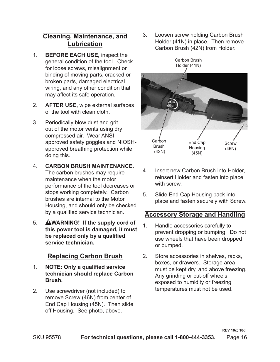 Harbor Freight Tools 95578 User Manual | Page 16 / 20