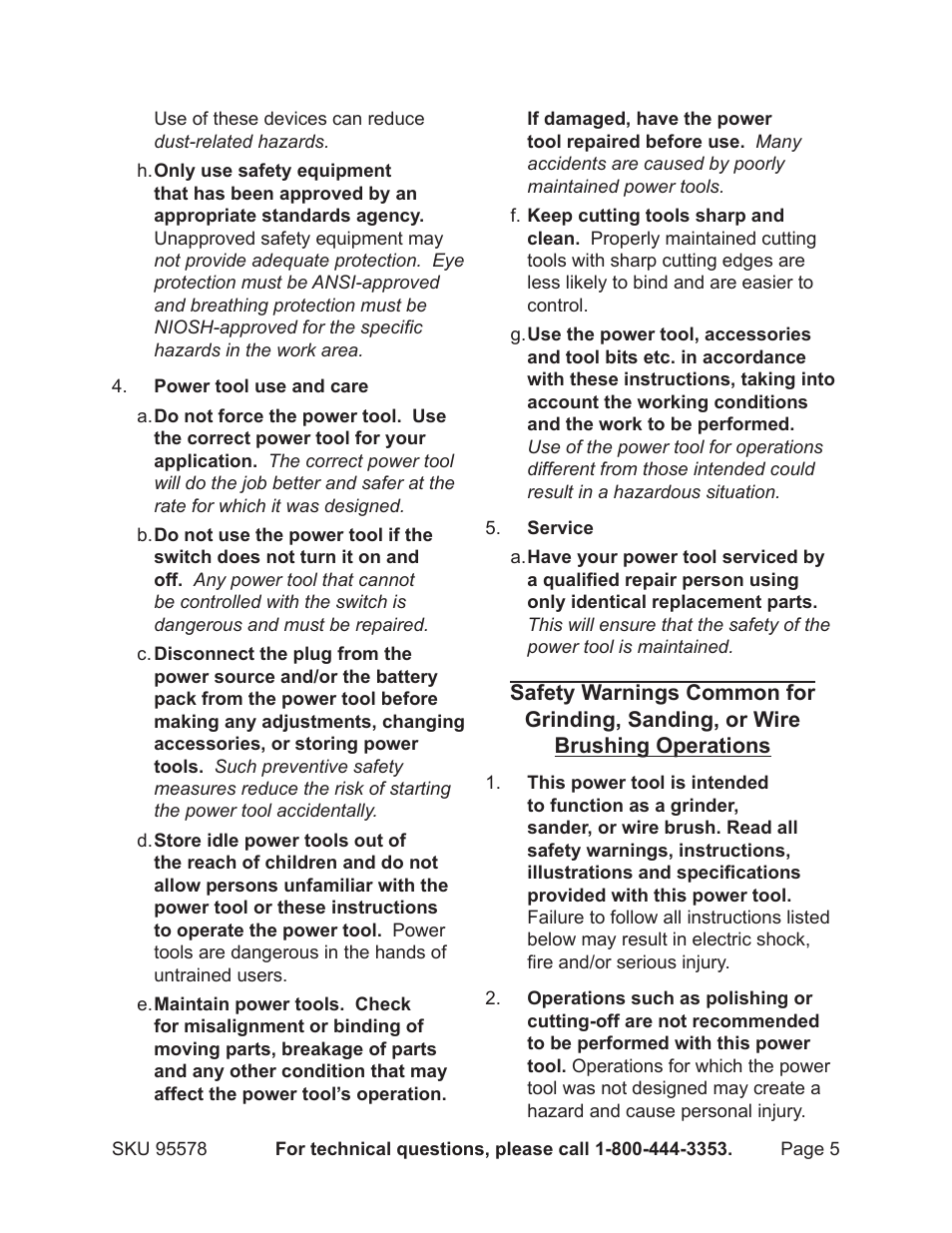 Harbor Freight Tools 95578 User Manual | Page 5 / 20